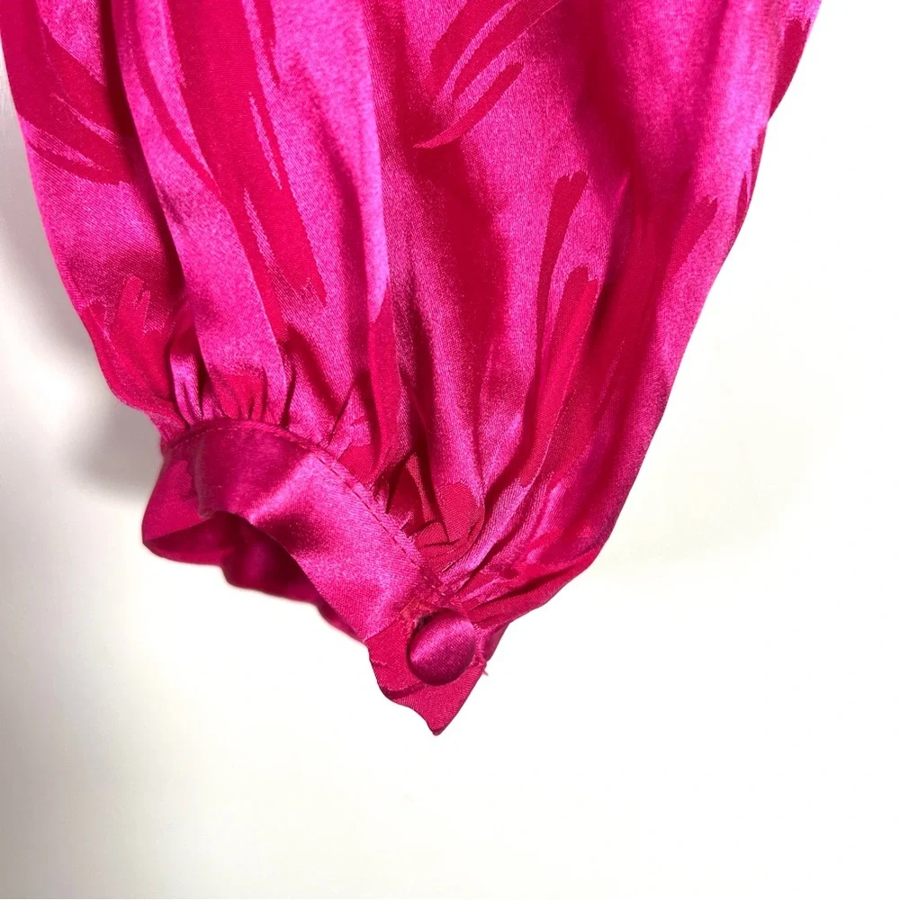 NWT Ronny Kobo Eugenia Jacquard Top Silk Blend Pink Size Small - Picture 10 of 16